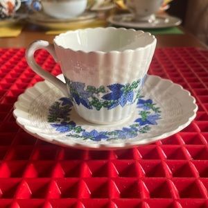 ANTIQUE COPELAND SPODE  ‘VALENCIA’ DEMITASSE TEACUP AND SAUCER